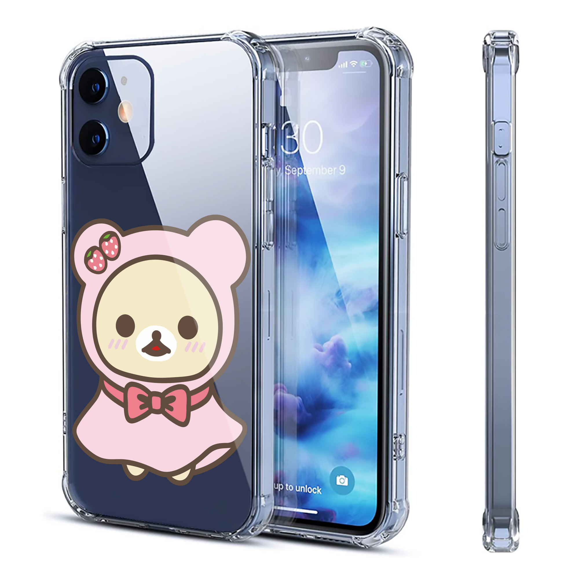 （画像用） リラックマ リラックマ キイロイトリ Rilakkuma Korilakkuma Kiiroitori 【iPhone 12シリーズ対応】透明スマホケース（クリアソフトケース）